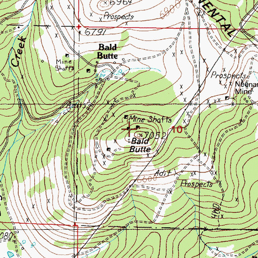 Topographic Map of Black Douglas Mine, MT