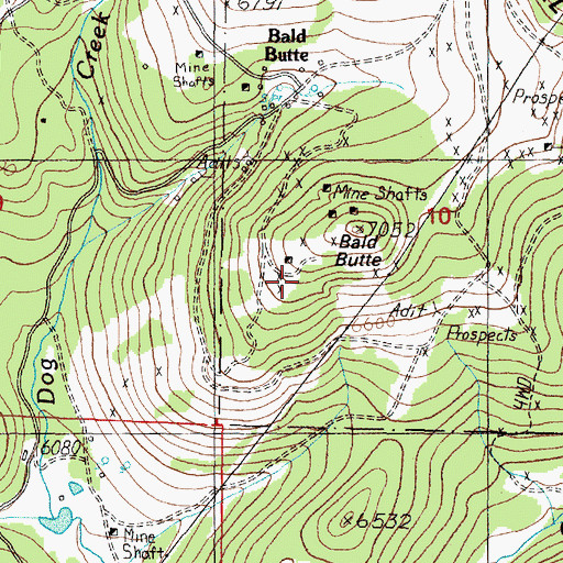 Topographic Map of Snow Bird Mine, MT