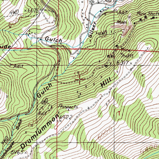 Topographic Map of Robert Emmet Mine, MT