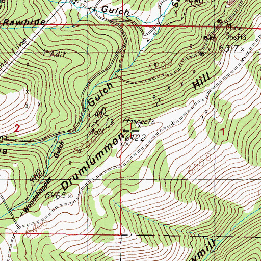 Topographic Map of Summit Mine, MT