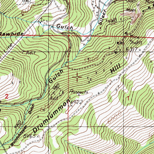 Topographic Map of Fresno Mine, MT