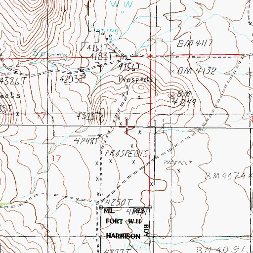 Topographic Map of Stemwinder Mine, MT