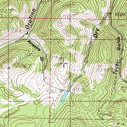 Topographic Map of None Such/Jumbo Mine, MT