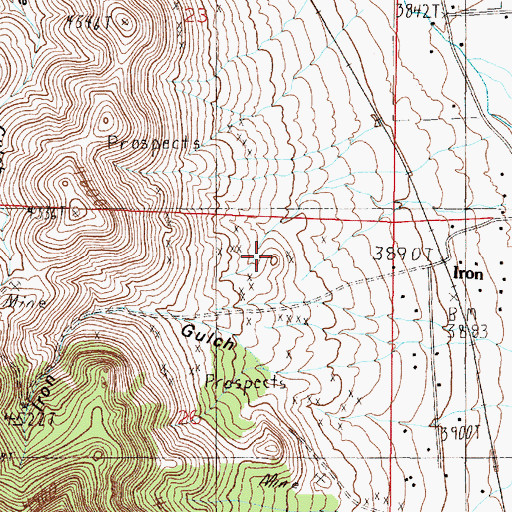 Topographic Map of Portland Mine, MT
