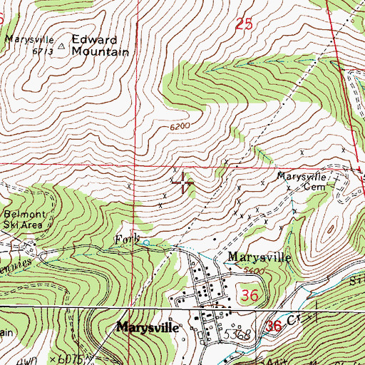 Topographic Map of Tyson Mine, MT