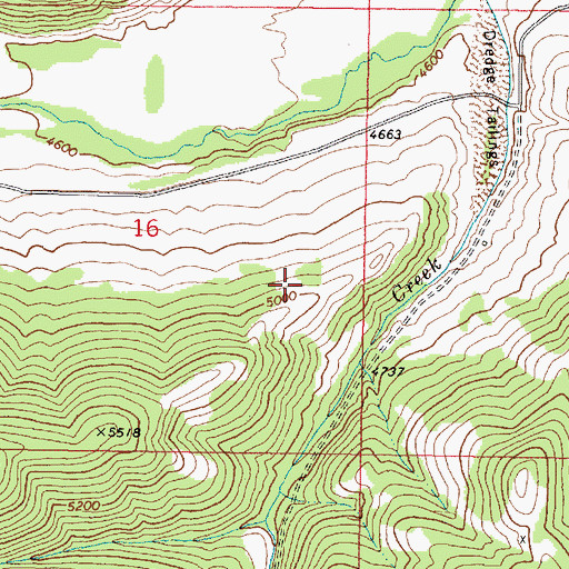 Topographic Map of Piegan Placer Mine, MT