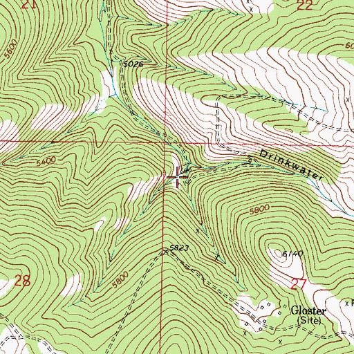 Topographic Map of Piegan Gloster Mill Mine, MT