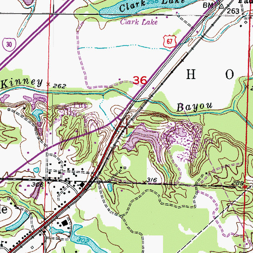 Topographic Map of Cox Lake Dam, AR