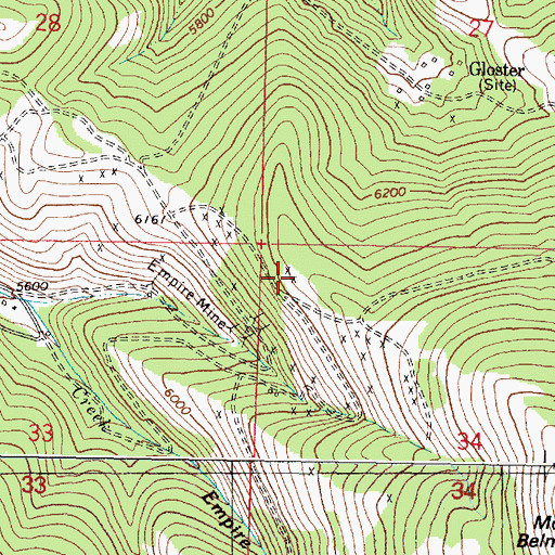 Topographic Map of Whipperwill Mine, MT