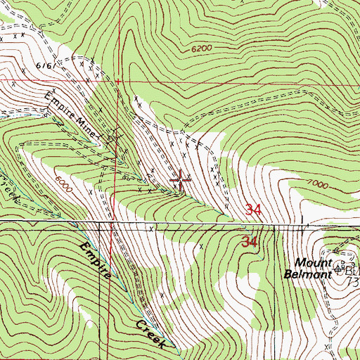 Topographic Map of SW NW Section 34 Mine, MT