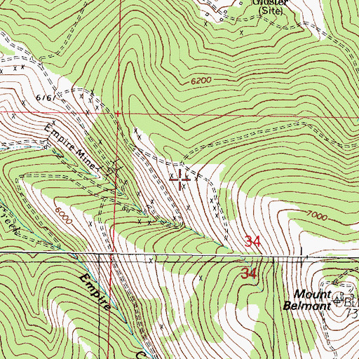 Topographic Map of Little Giant Mine, MT