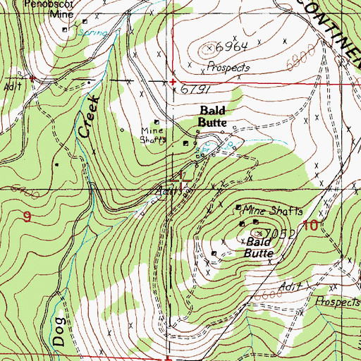 Topographic Map of Albion Mine, MT