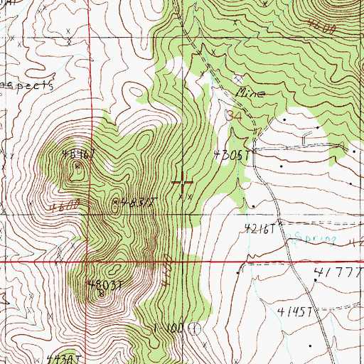 Topographic Map of SE SW Section 34 Mine, MT
