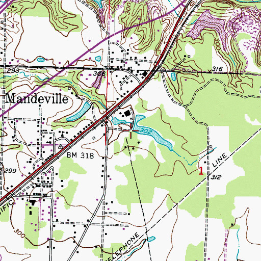 Topographic Map of Buford Lake Dam, AR