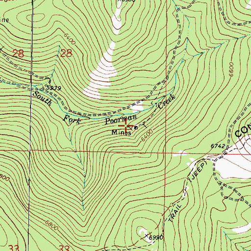 Topographic Map of SE SE Section 28 Mine, MT