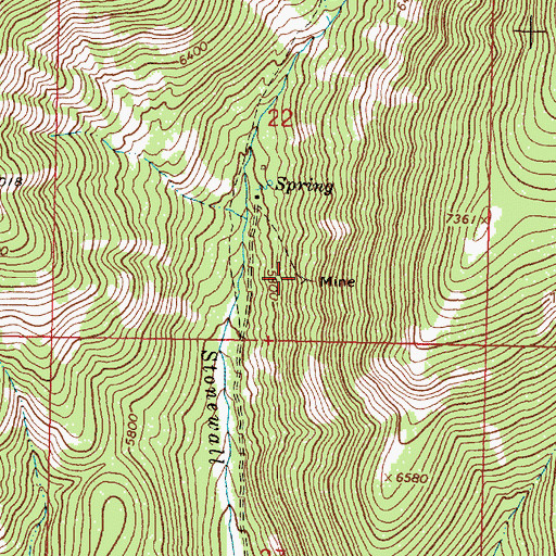 Topographic Map of Stonewall Creek Mine, MT
