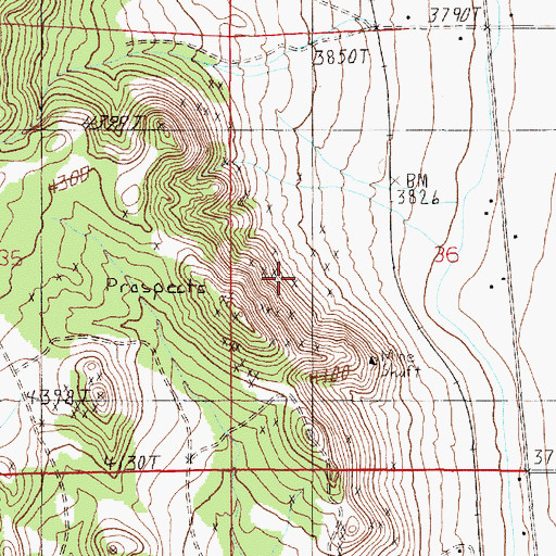Topographic Map of Ariadene Mine, MT