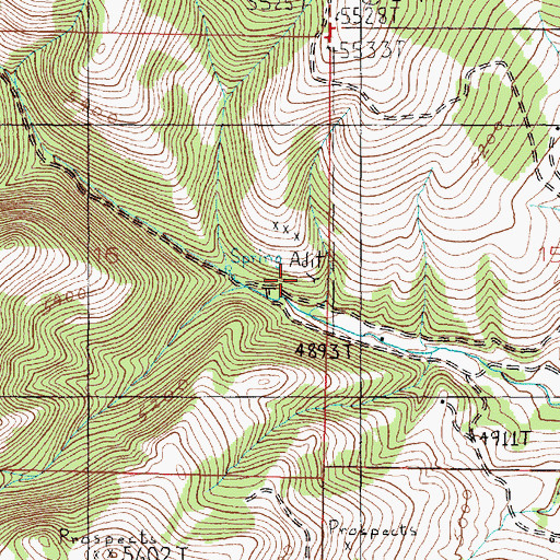 Topographic Map of NE SE Section 16 Mine, MT
