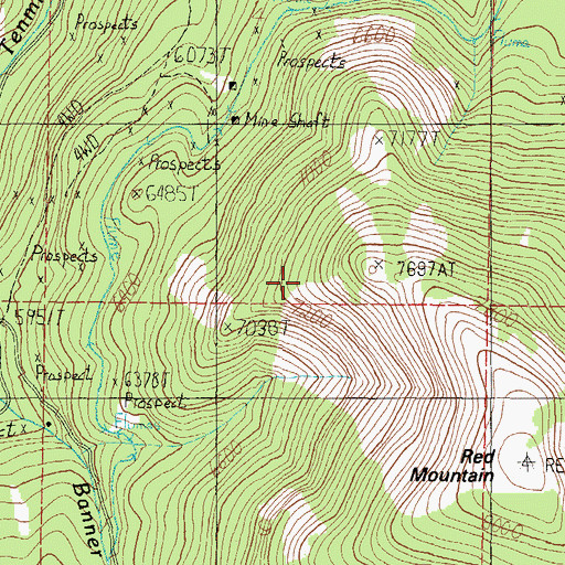 Topographic Map of S P Bassett, MT
