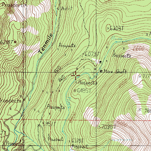 Topographic Map of Lexington, MT