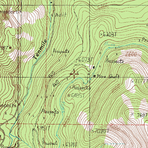 Topographic Map of South Pacific, MT