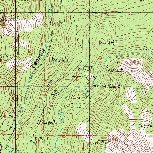 Topographic Map of Eureka, MT