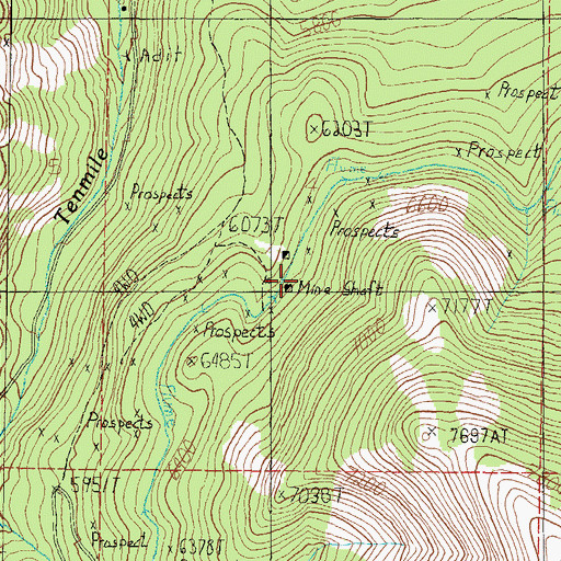 Topographic Map of North Pacific, MT