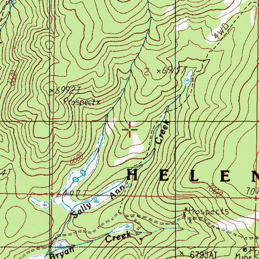 Topographic Map of Close Shave, MT