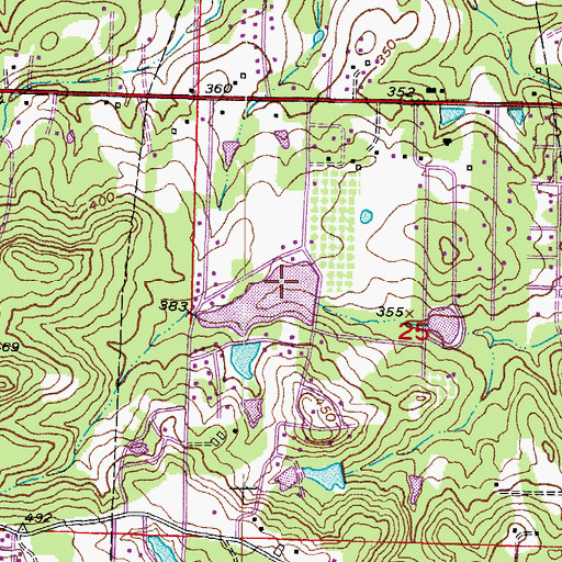 Topographic Map of Wooten Lake Dam, AR