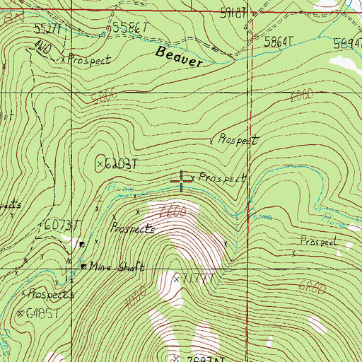 Topographic Map of Dalney, MT