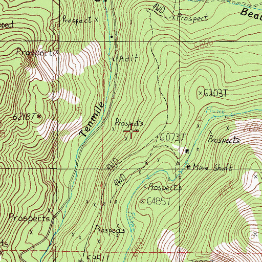Topographic Map of Little Sampson Mine, MT