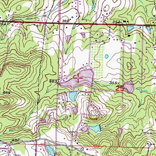 Topographic Map of Wooten Lake, AR