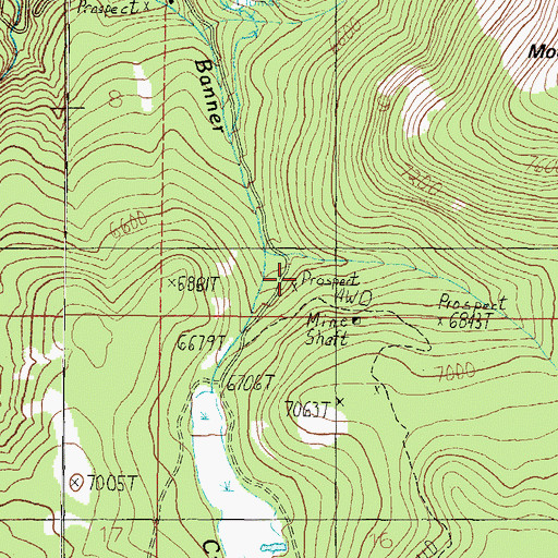 Topographic Map of SE SW Section 9 Mine, MT