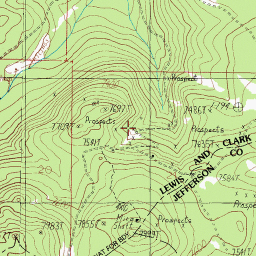 Topographic Map of Peerless King, MT