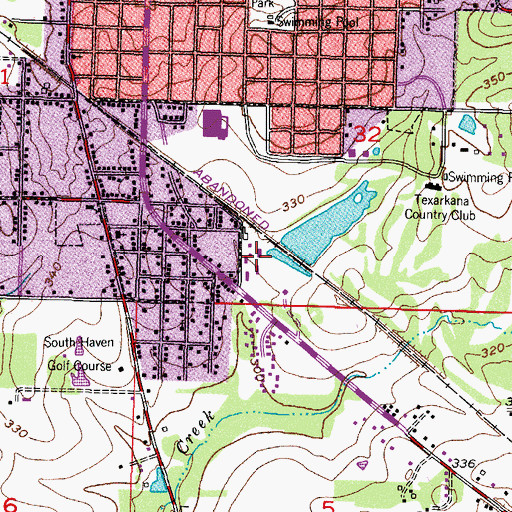 Topographic Map of Country Club Lake Dam, AR