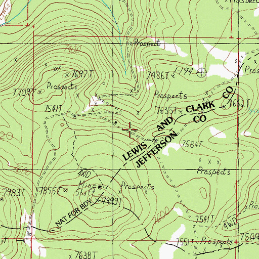 Topographic Map of Black Hawk, MT