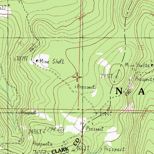 Topographic Map of New Castle, MT