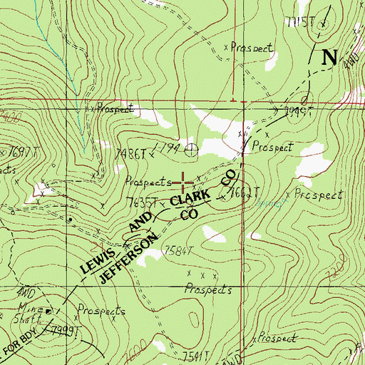 Topographic Map of Treasury Number 1, MT