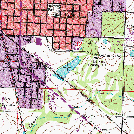 Topographic Map of Country Club Lake, AR