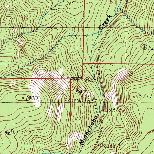 Topographic Map of Pocahontas, MT