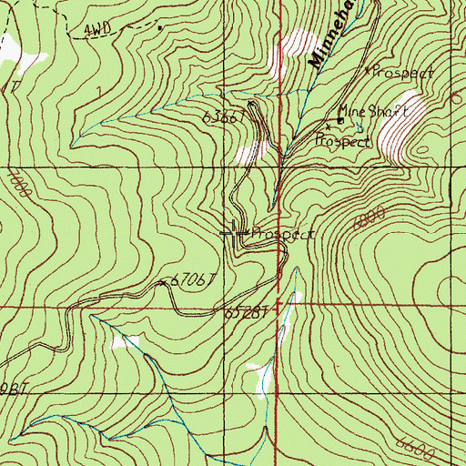 Topographic Map of Lucky Joe, MT