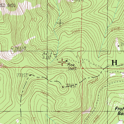 Topographic Map of Sallie Bell, MT