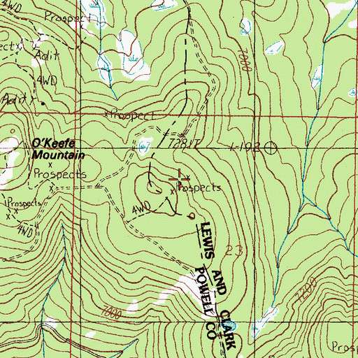 Topographic Map of NE NW Section 23, MT