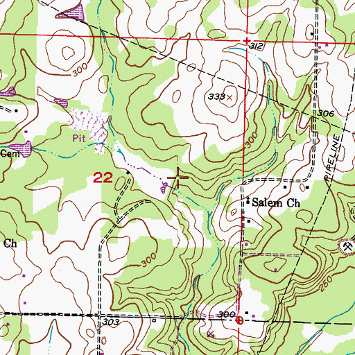 Topographic Map of Paradise Lake Dam, AR