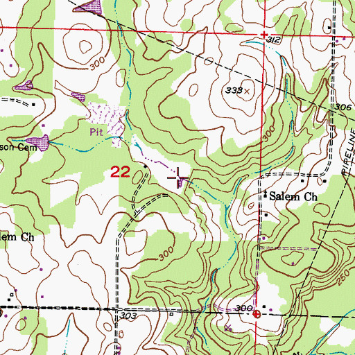 Topographic Map of Paradise Lake, AR
