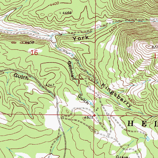 Topographic Map of NE SE Section 16/Gennian Gulch Mine, MT