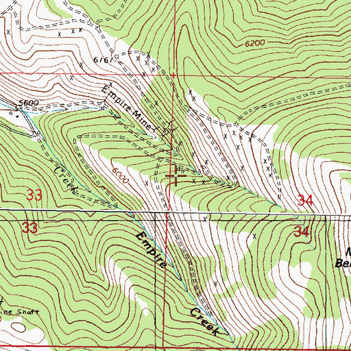 Topographic Map of Old Empire Mine, MT