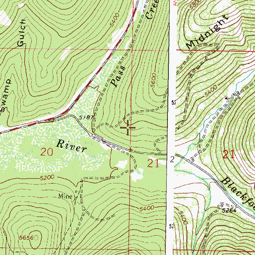 Topographic Map of Carbonate Mine, MT