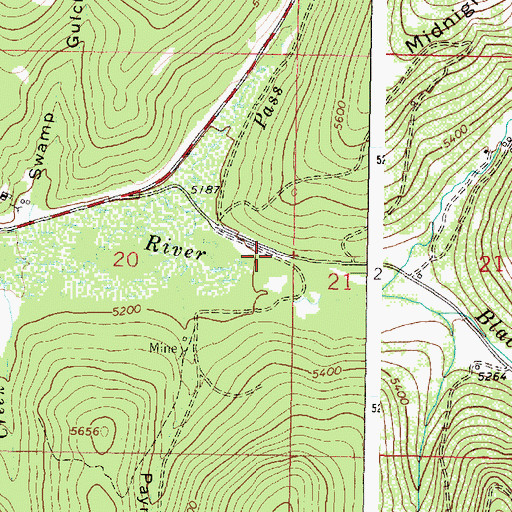 Topographic Map of Edith Mine, MT