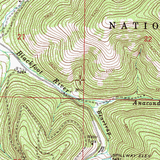 Topographic Map of Mary P Mine, MT